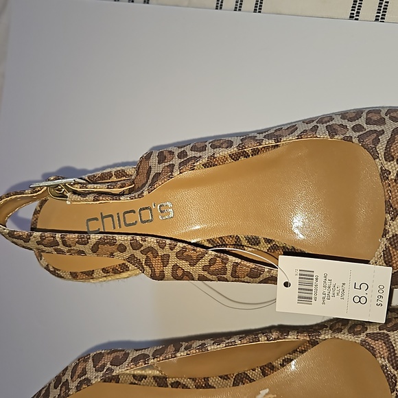 CHICO'S WOMENS CHEETAH WEDGES/ ESPADRILLES SIZE 8.5 NEW WITHOUT BOX - Picture 7 of 15